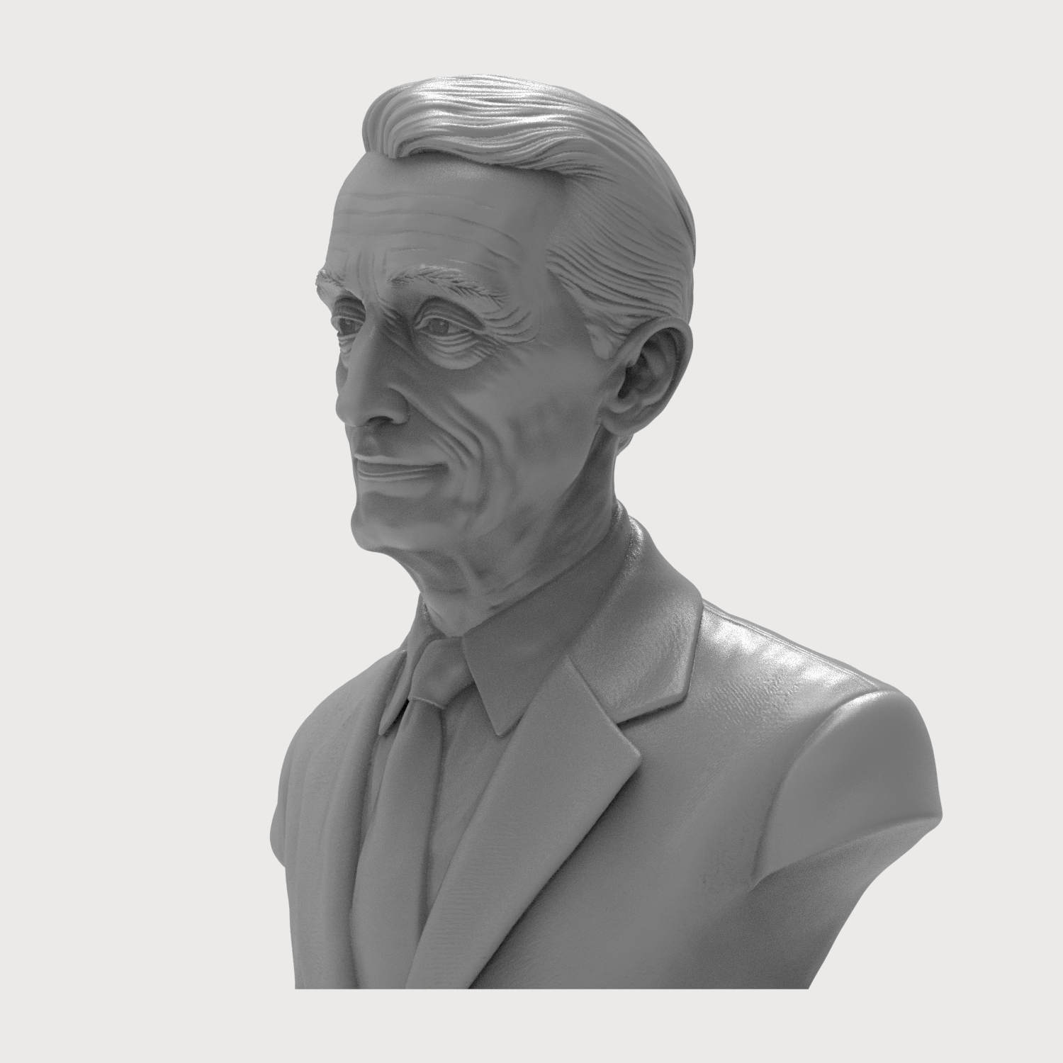 Jacques-Yves Cousteau Oceanographer Bust 3D Model