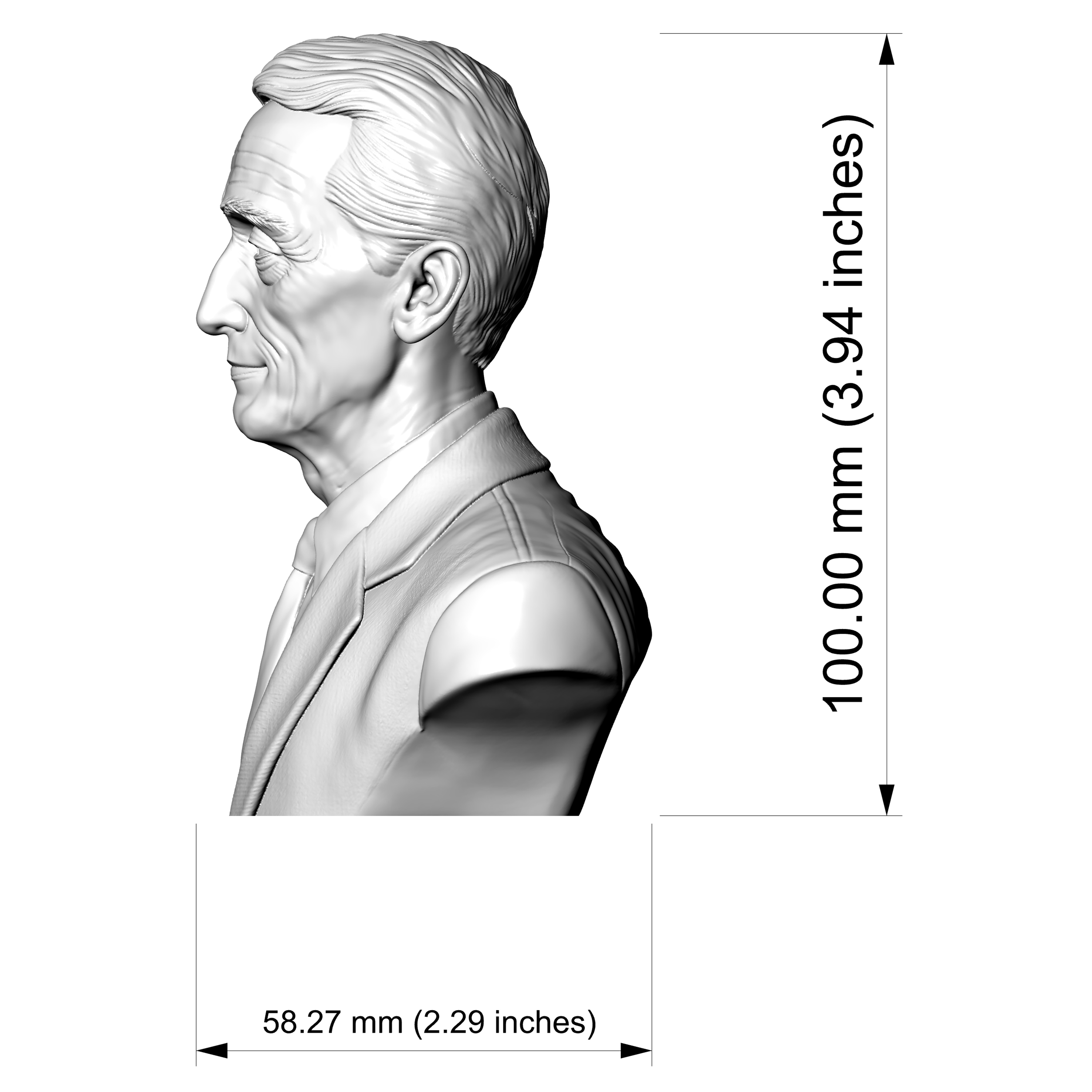 Jacques-Yves Cousteau Oceanographer Bust 3D Model