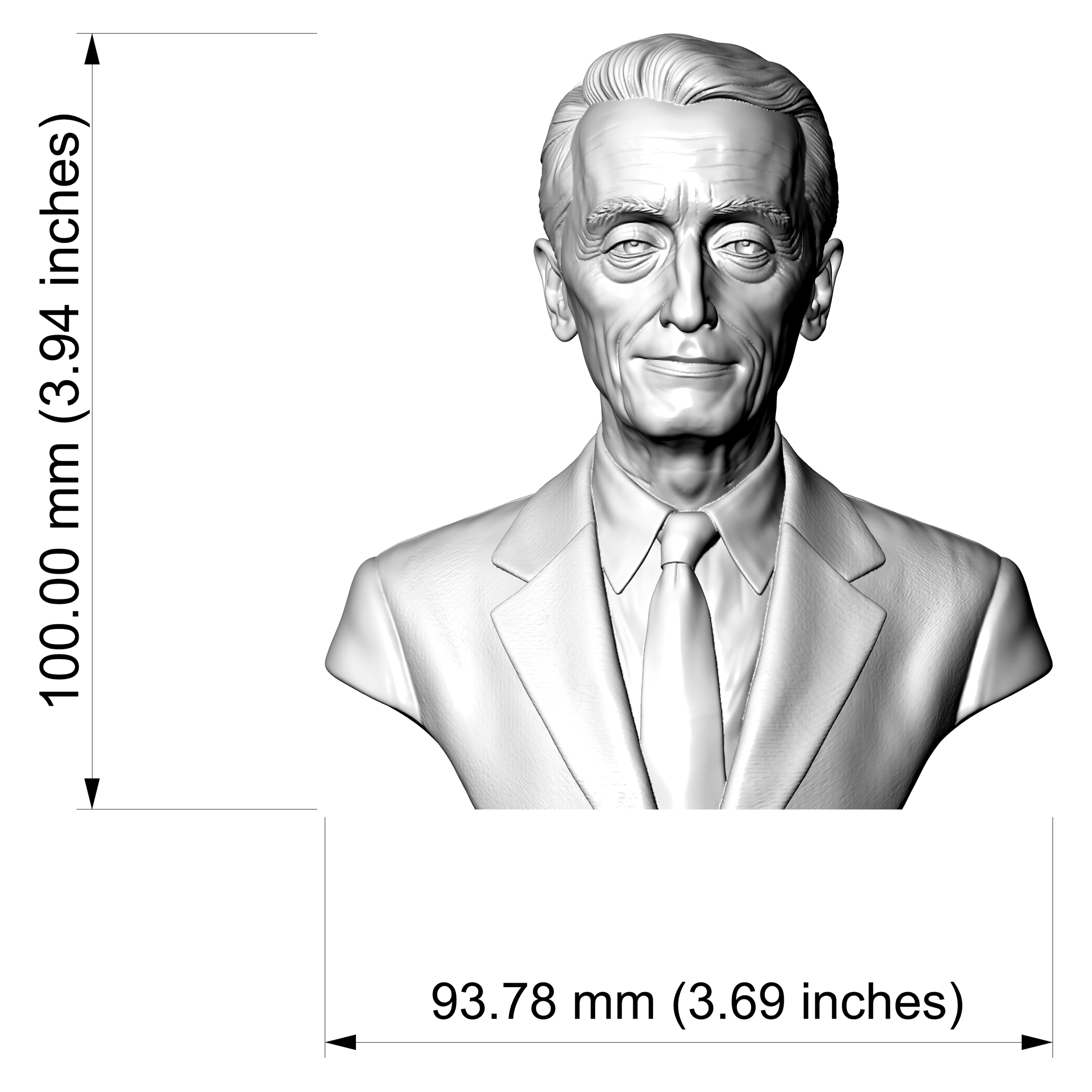 Jacques-Yves Cousteau Oceanographer Bust 3D Model