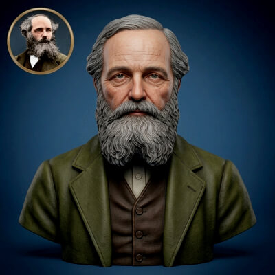 James Clerk Maxwell 3D Printable Bust
