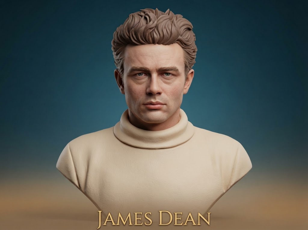 James Dean Bust 3D Printable 3D Model
