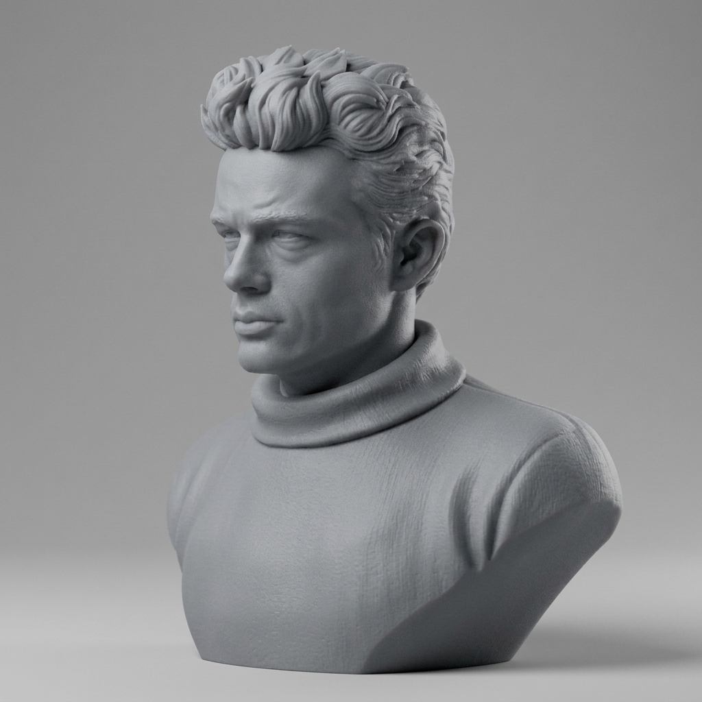 James Dean Bust 3D Printable 3D Model