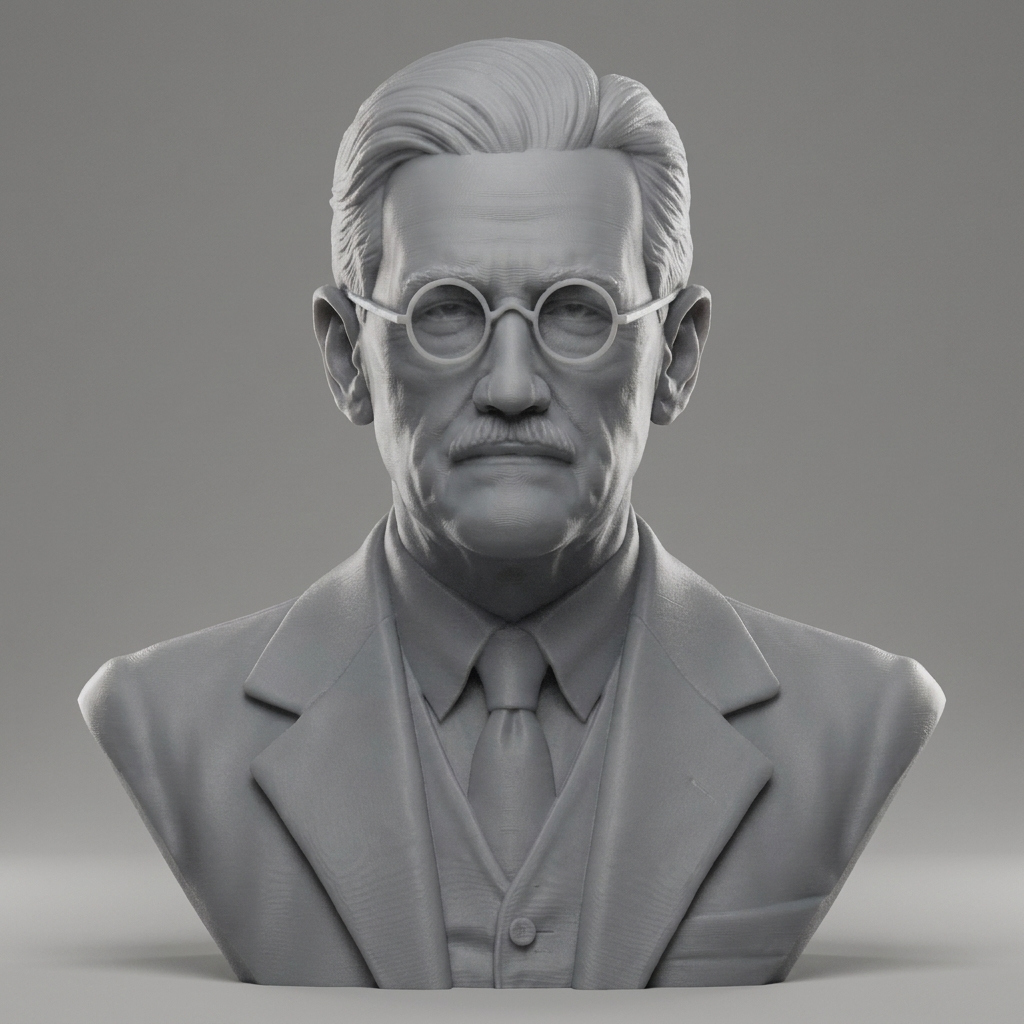 James Joyce 3D Printable Bust 3D Model