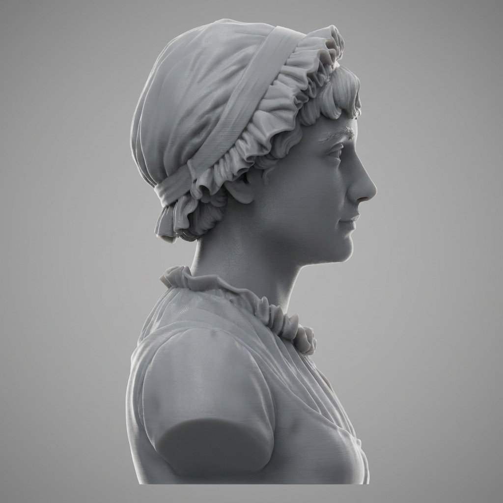 Jane Austen 3D Printable Bust 3D Model
