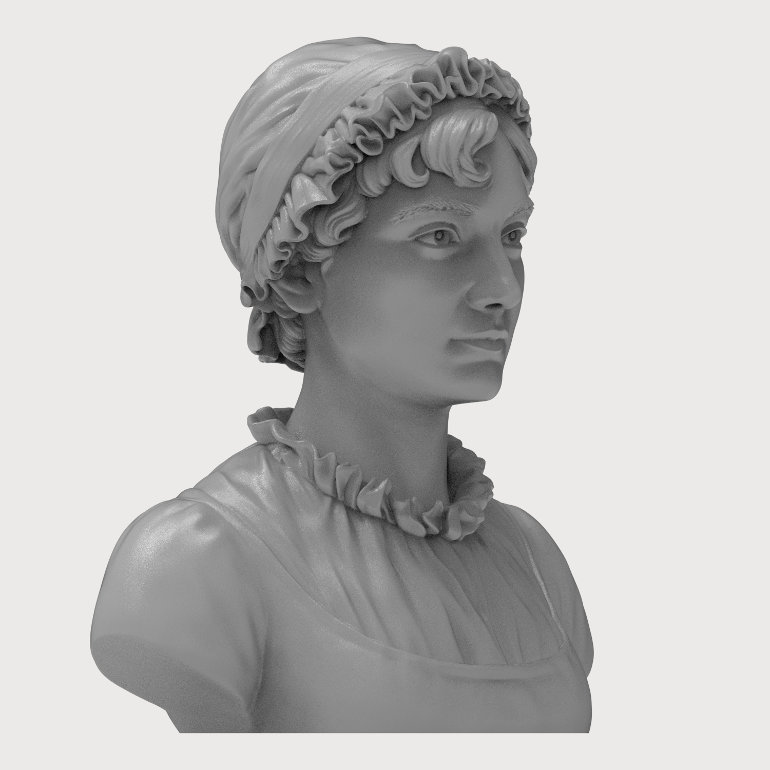Jane Austen 3D Printable Bust 3D Model