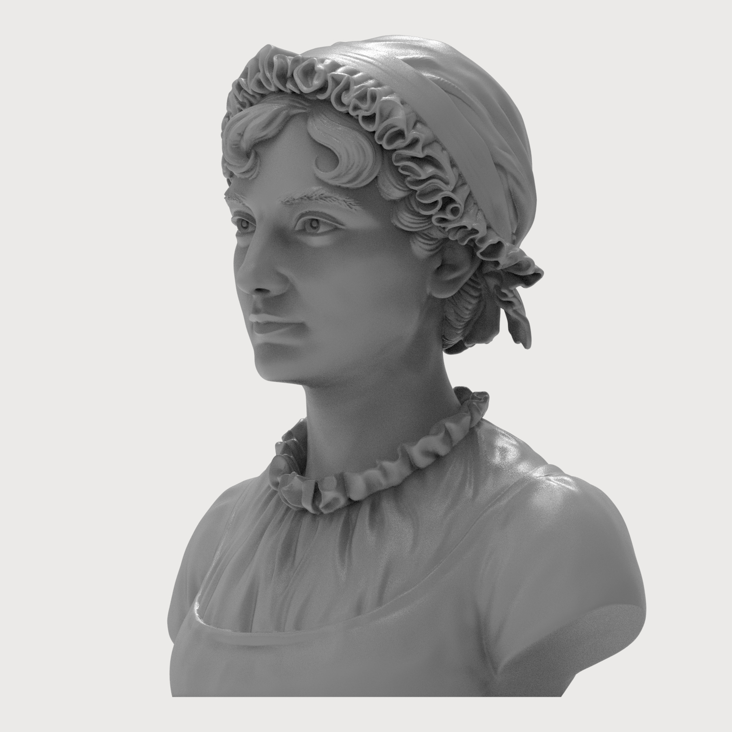 Jane Austen 3D Printable Bust 3D Model