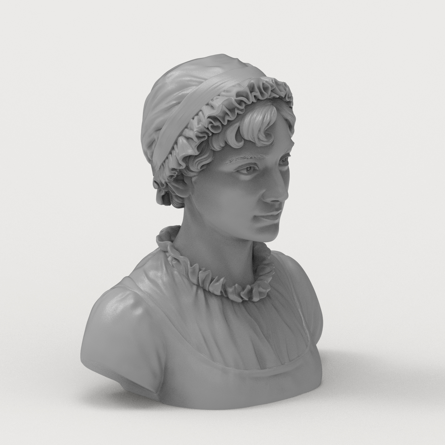 Jane Austen 3D Printable Bust 3D Model