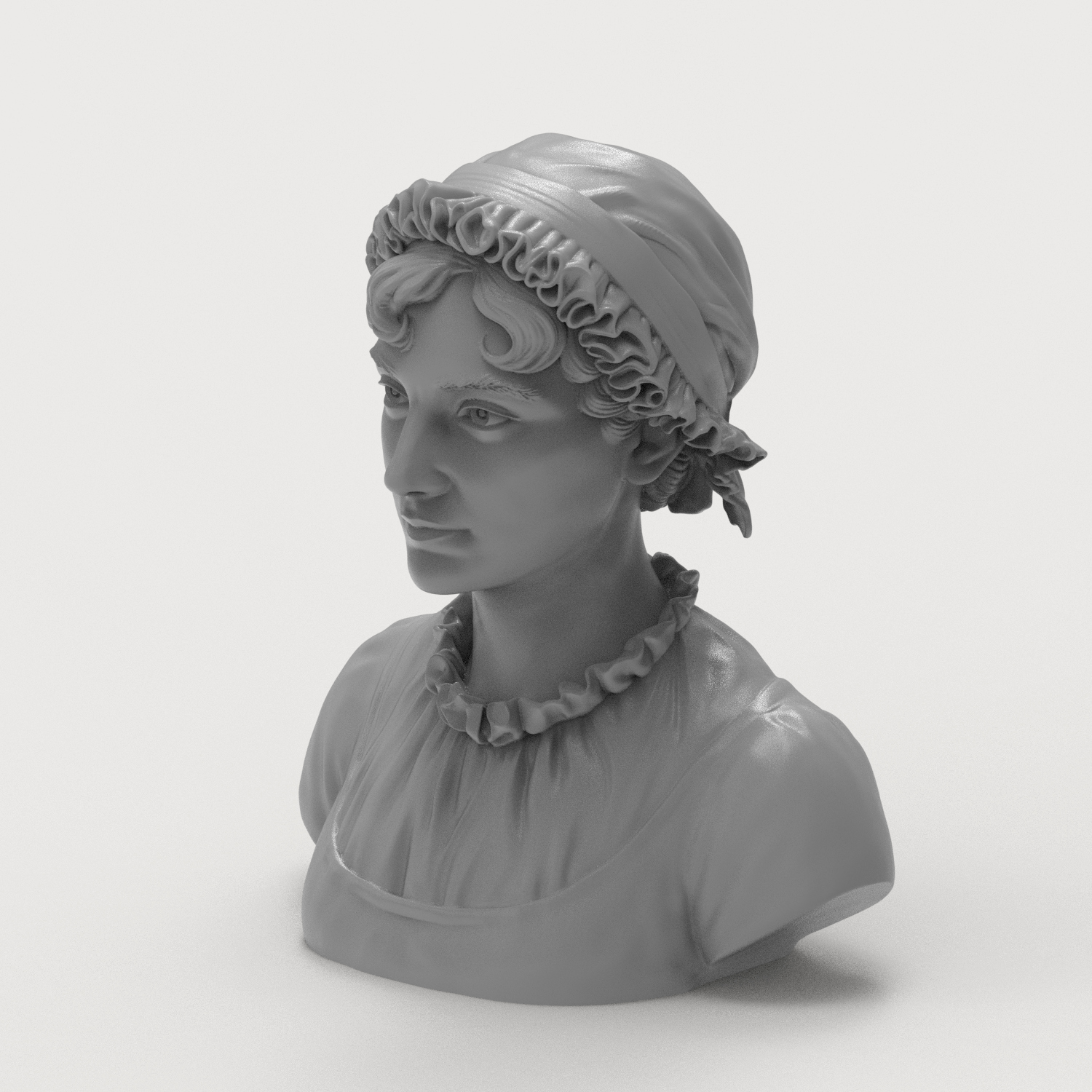 Jane Austen 3D Printable Bust 3D Model