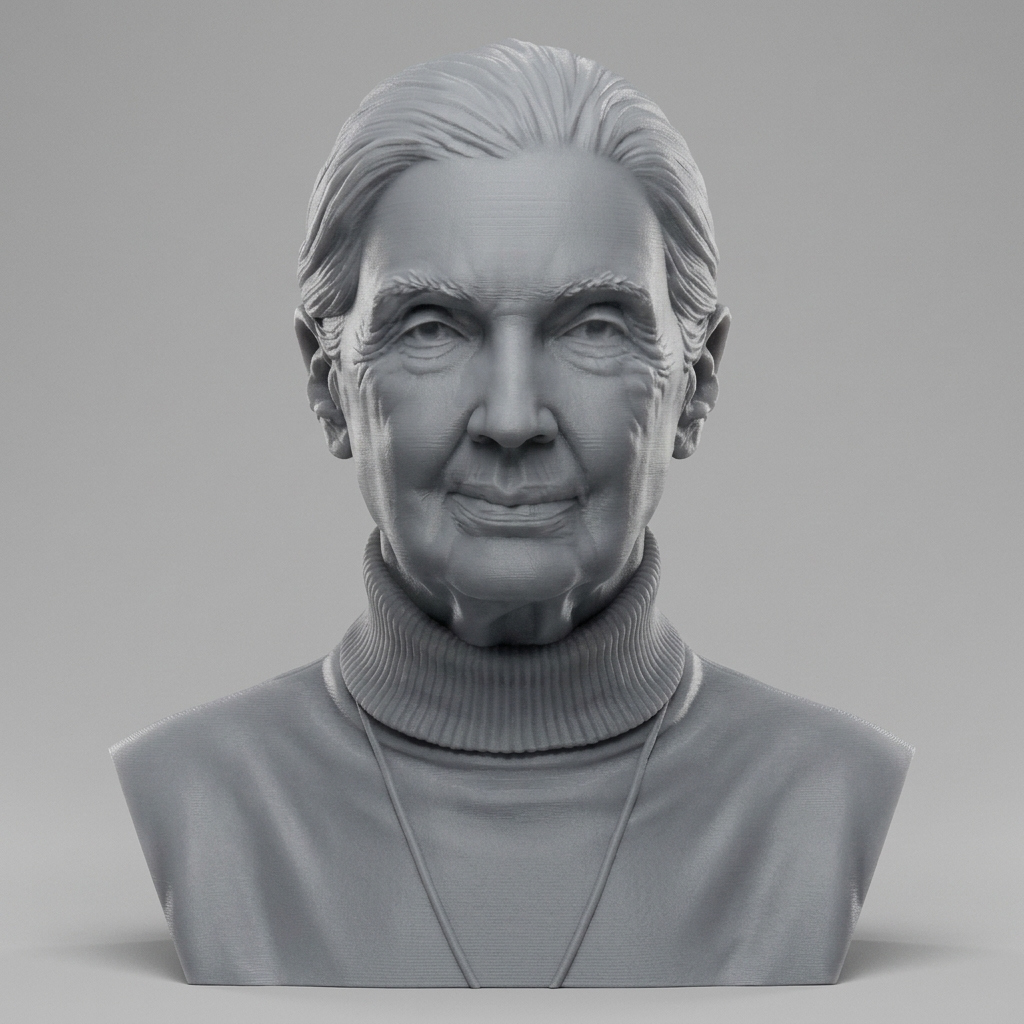 Jane Goodall 3D Printable Bust 3D Model