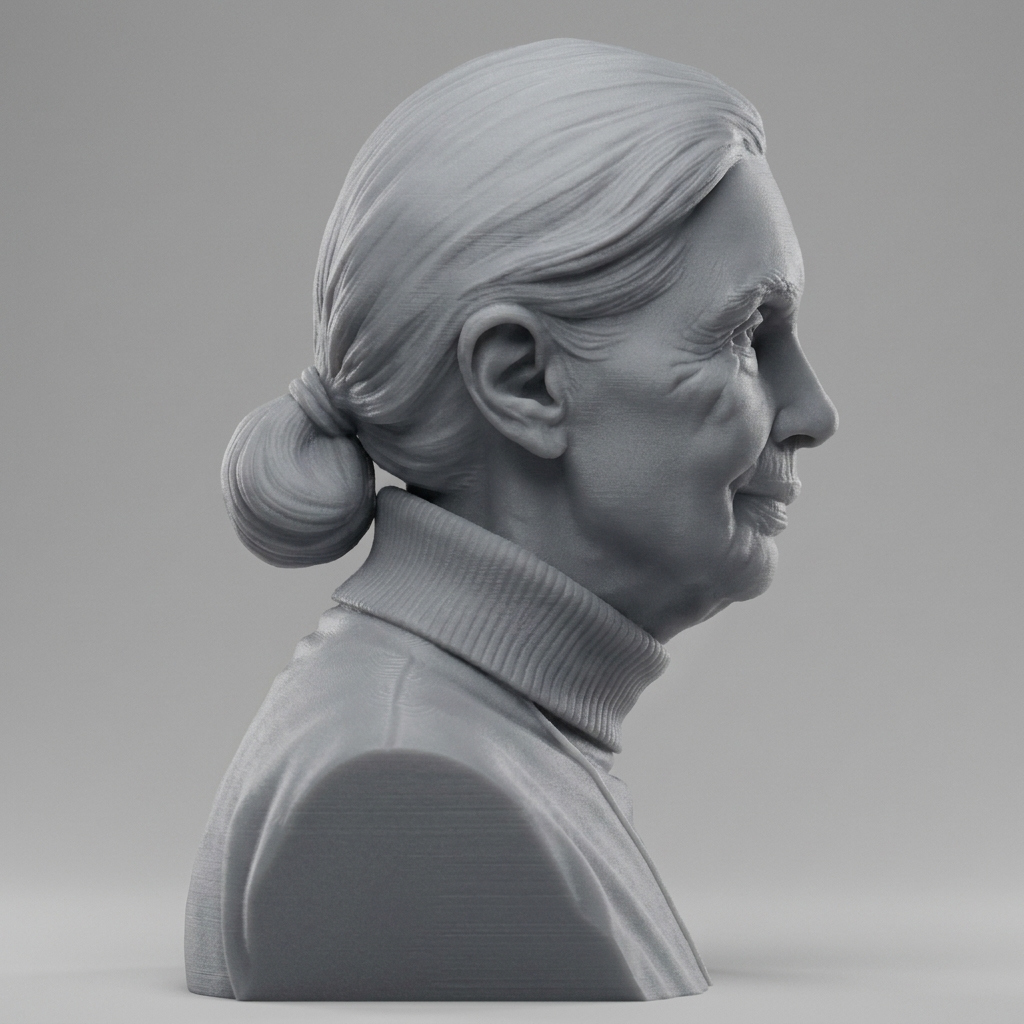 Jane Goodall 3D Printable Bust 3D Model