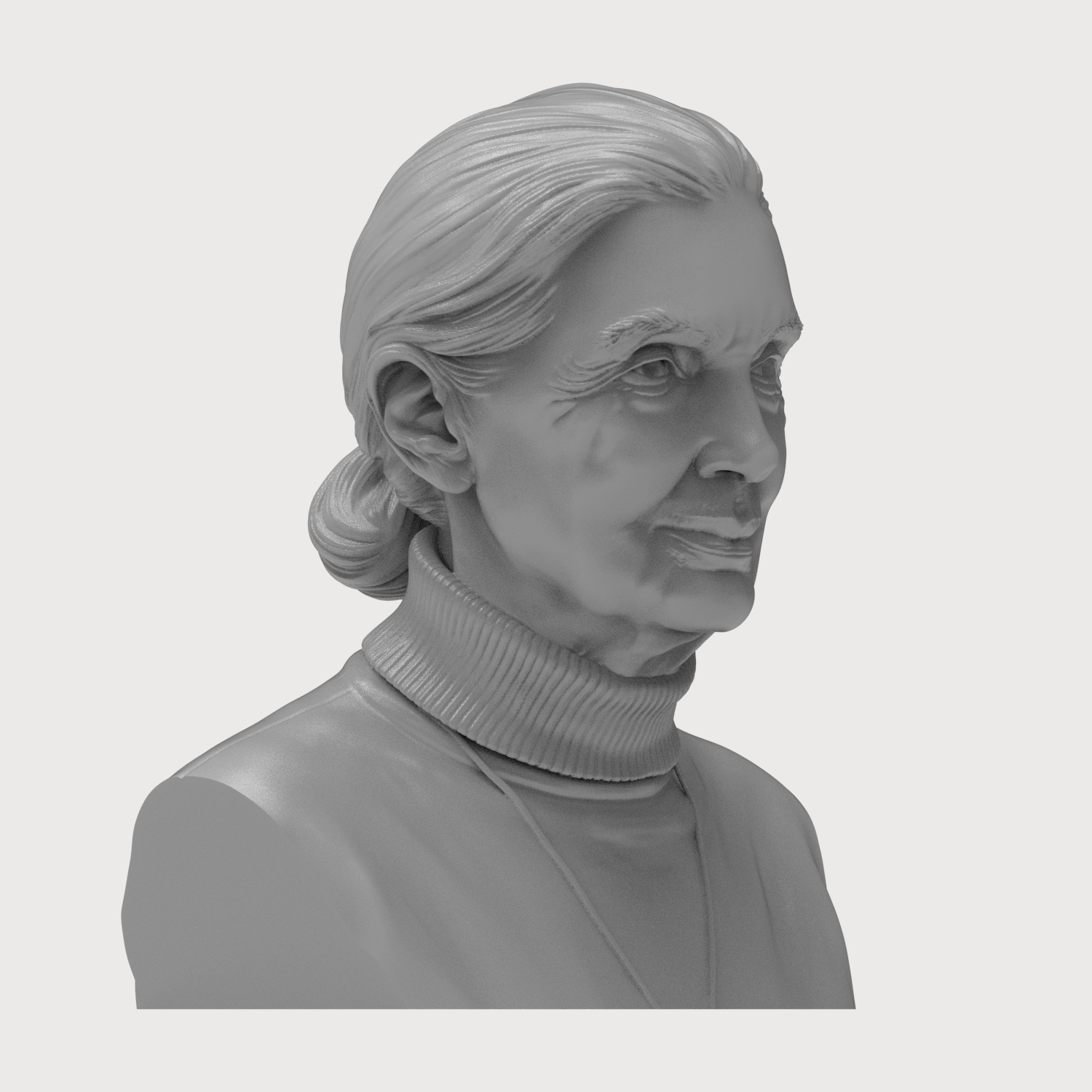 Jane Goodall 3D Printable Bust 3D Model