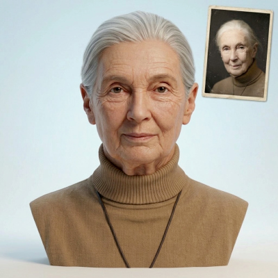 Jane Goodall 3D Printable Bust