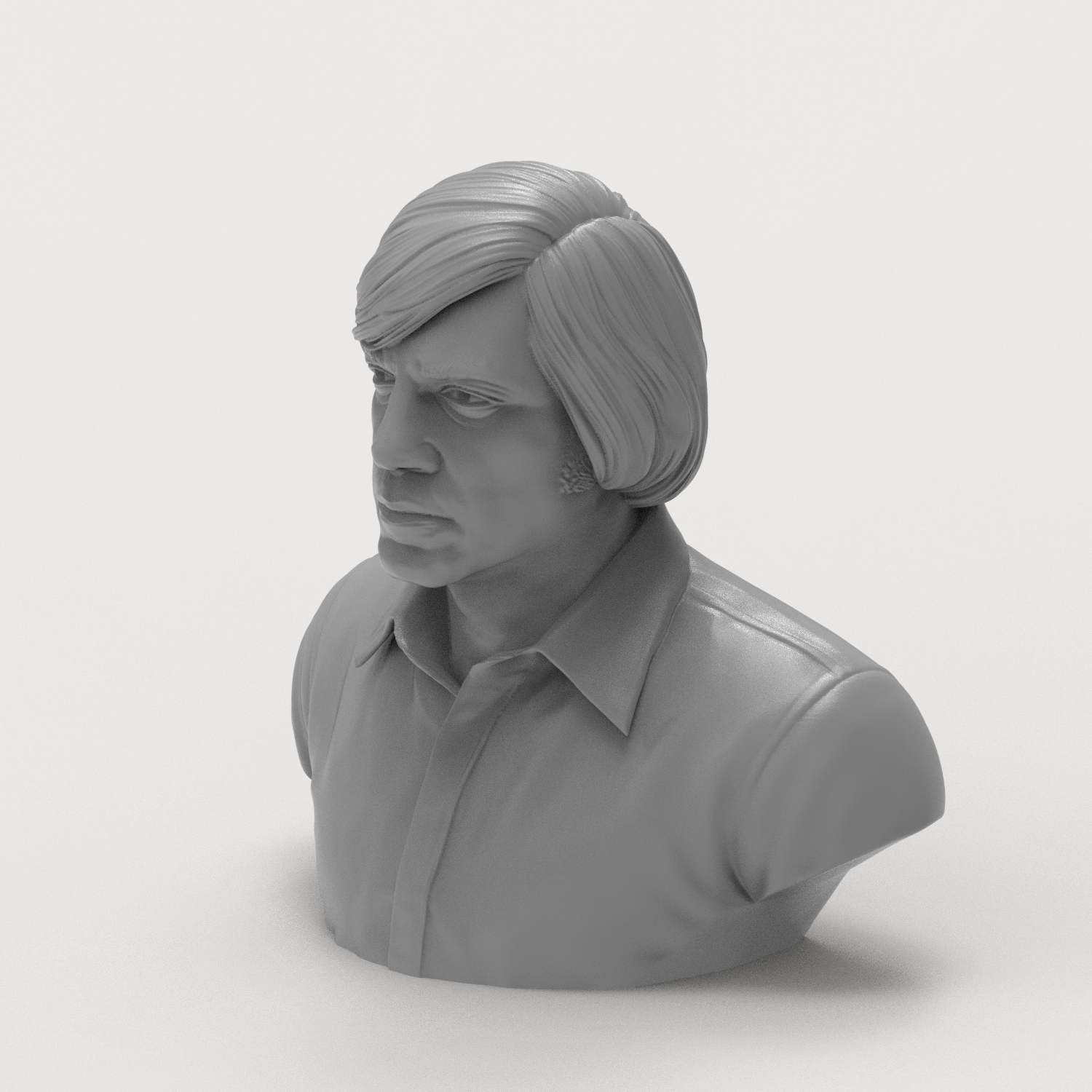 Javier Bardem Anton Chigurh 3D Printable Bust 3D Model