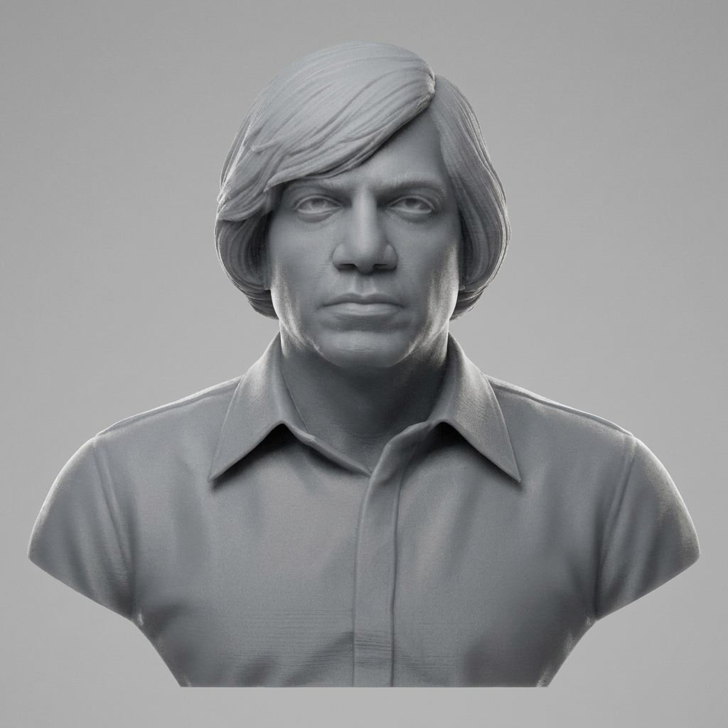 Javier Bardem Anton Chigurh 3D Printable Bust 3D Model