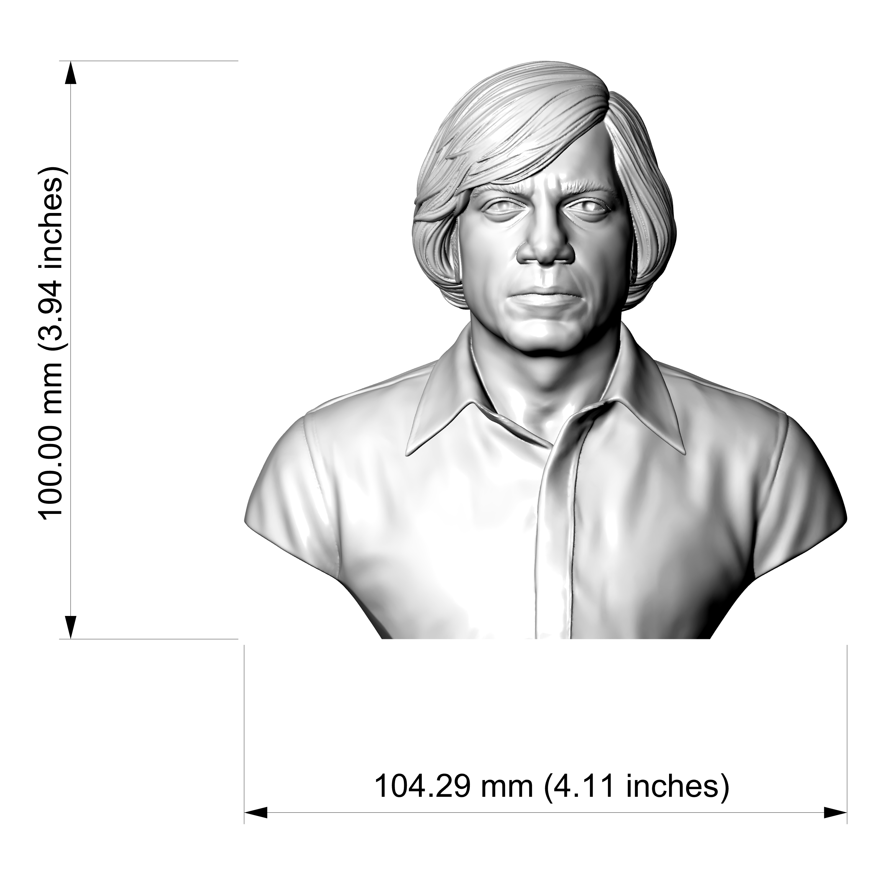 Javier Bardem Anton Chigurh 3D Printable Bust 3D Model