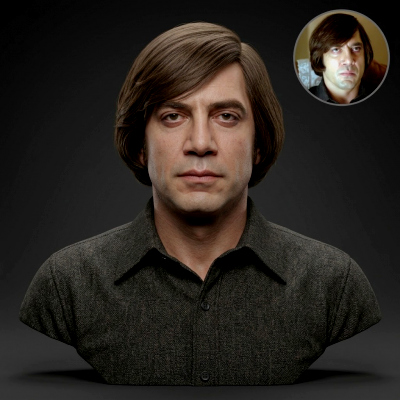 Javier Bardem Anton Chigurh 3D Printable Bust