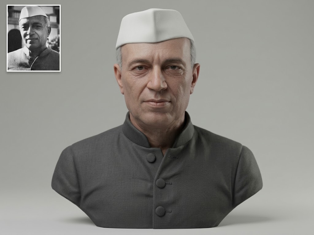 Jawaharlal Nehru 3D Printable Bust 3D Model