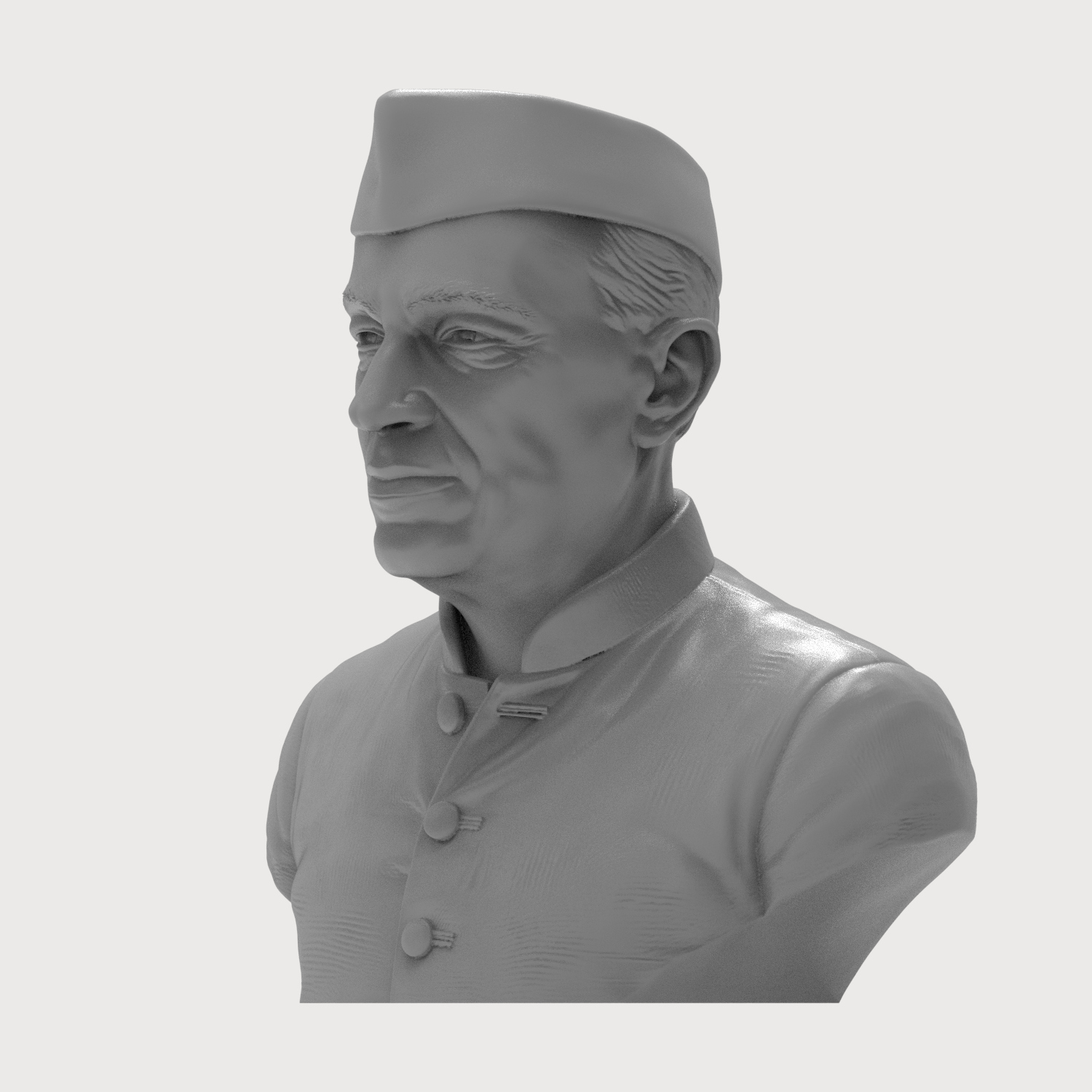Jawaharlal Nehru 3D Printable Bust 3D Model