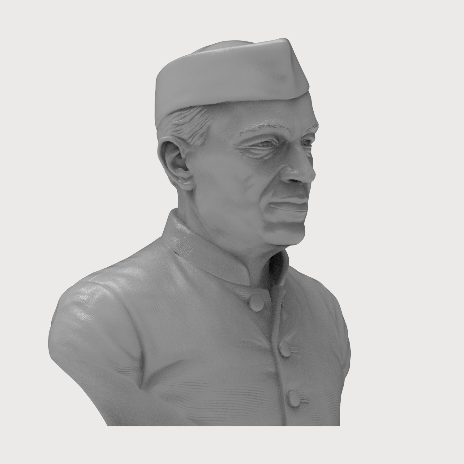 Jawaharlal Nehru 3D Printable Bust 3D Model