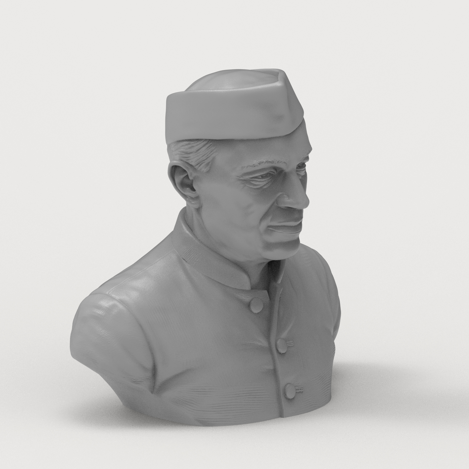 Jawaharlal Nehru 3D Printable Bust 3D Model