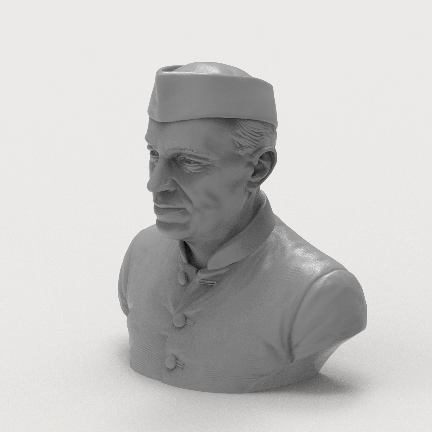 Jawaharlal Nehru 3D Printable Bust 3D Model