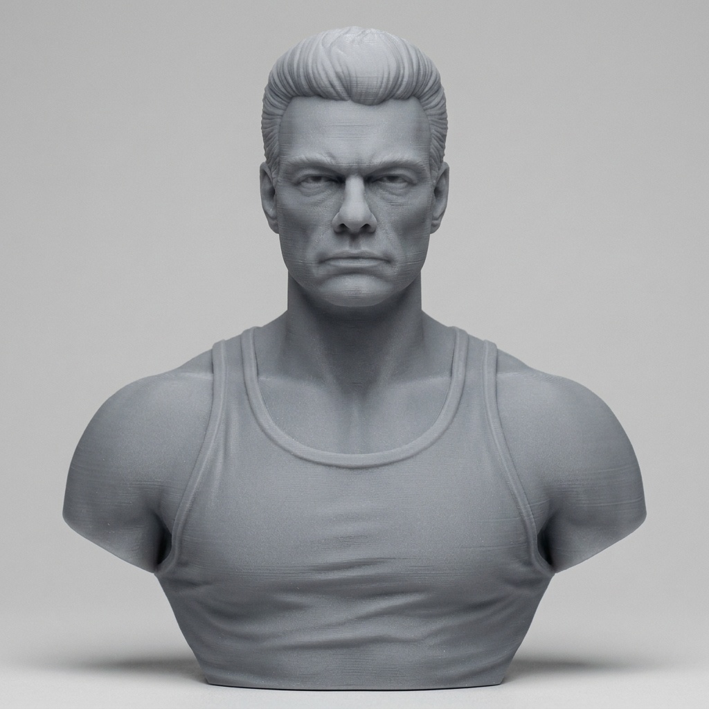 Jean-Claude Van Damme 3D Printable Bust 3D Model
