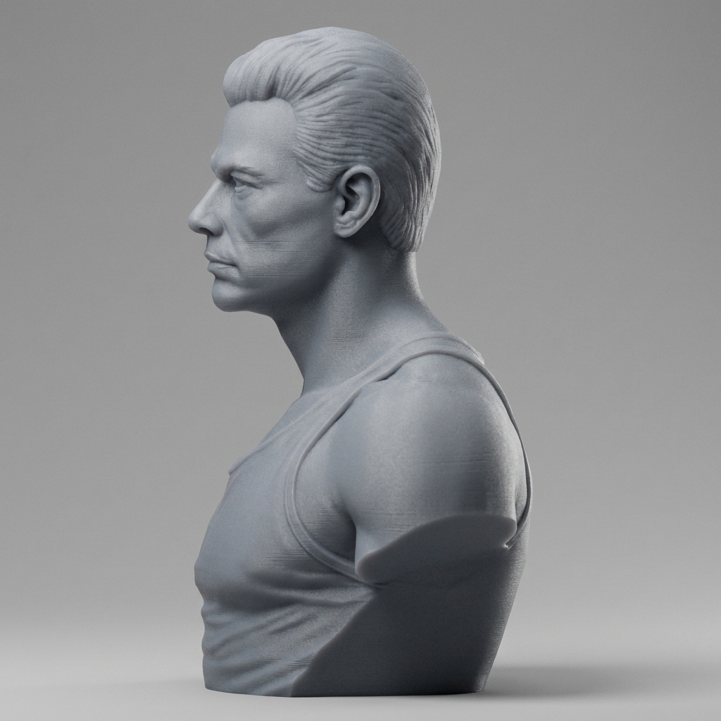 Jean-Claude Van Damme 3D Printable Bust 3D Model