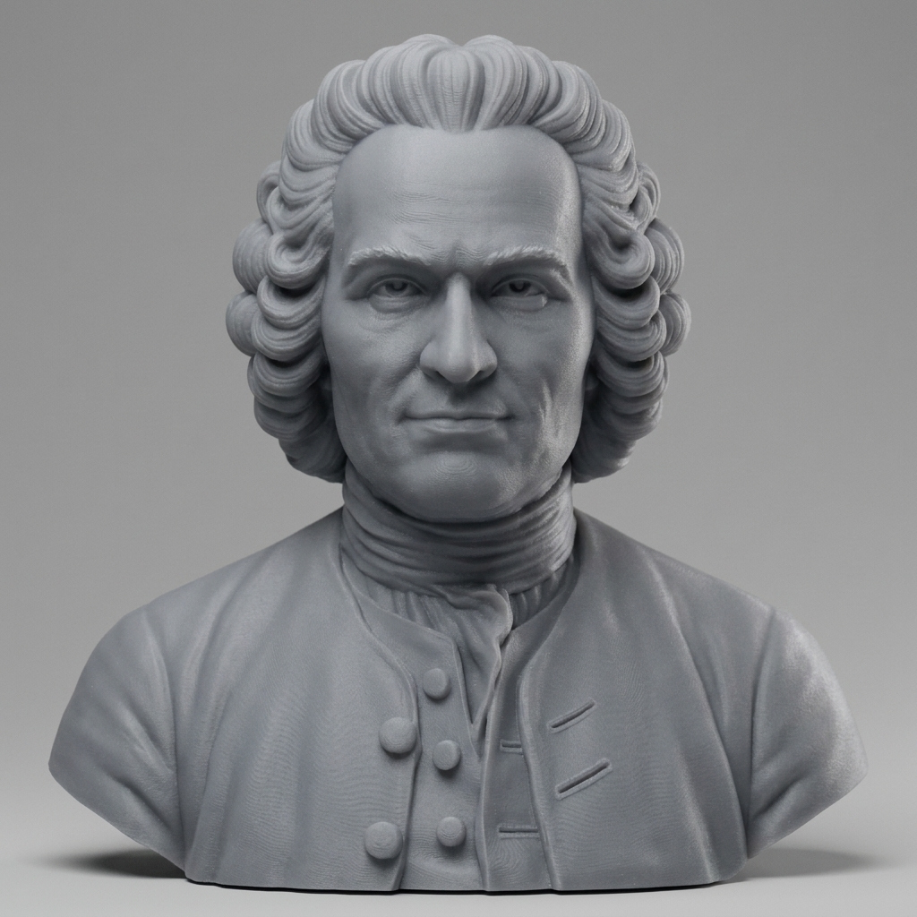 Jean-Jacques Rousseau Bust 3D Printable 3D Model