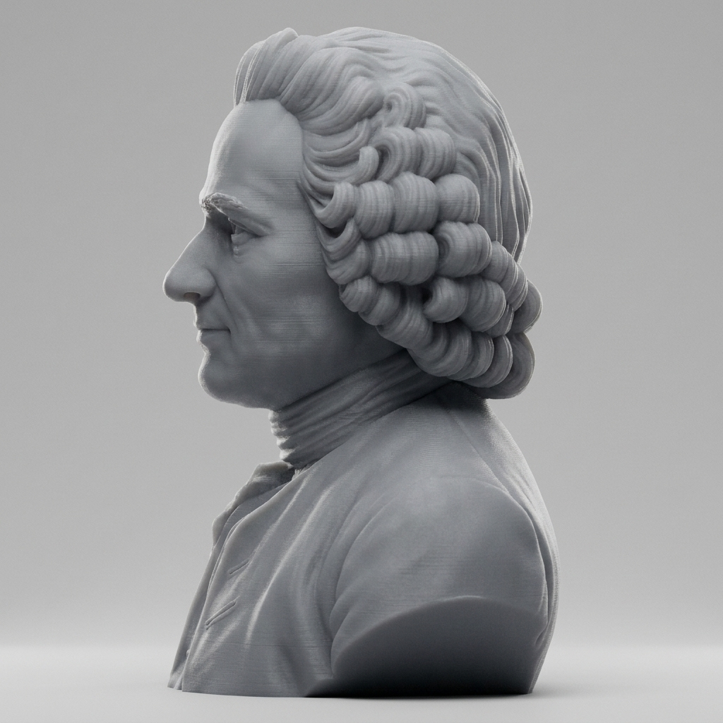 Jean-Jacques Rousseau Bust 3D Printable 3D Model