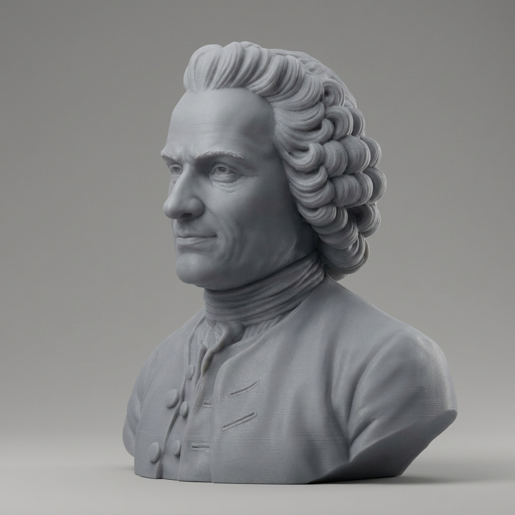 Jean-Jacques Rousseau Bust 3D Printable 3D Model