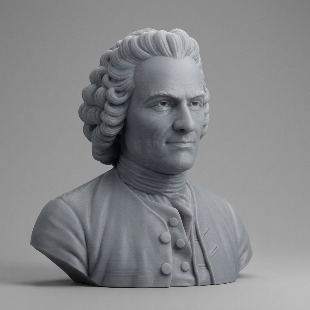 Jean-Jacques Rousseau Bust 3D Printable 3D Model