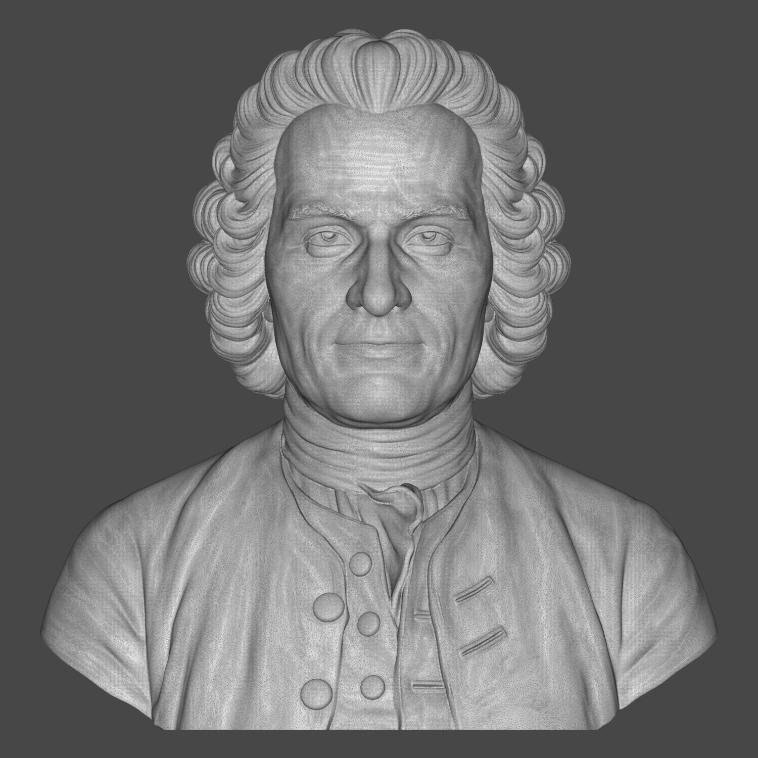 Jean-Jacques Rousseau Bust 3D Printable 3D Model