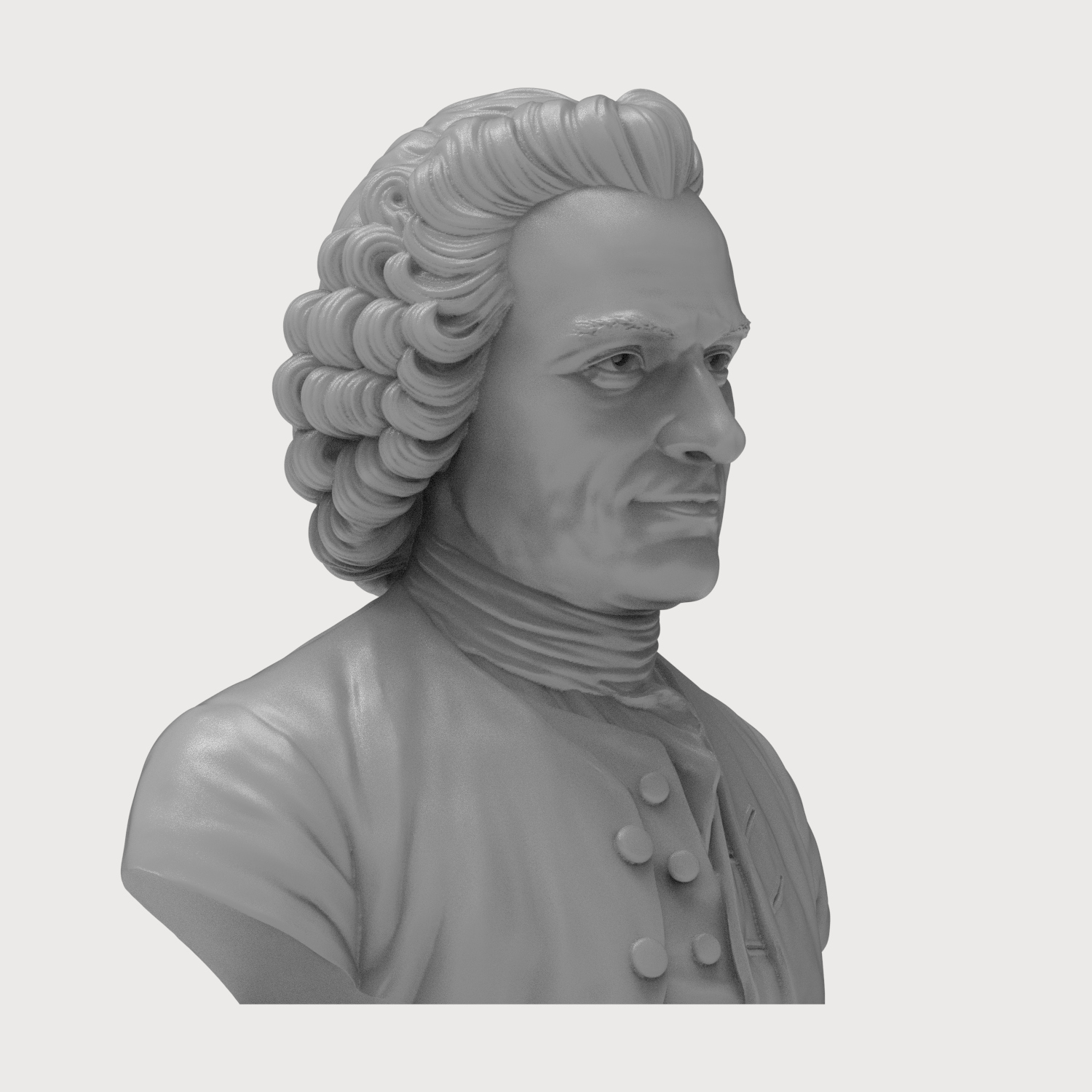 Jean-Jacques Rousseau Bust 3D Printable 3D Model