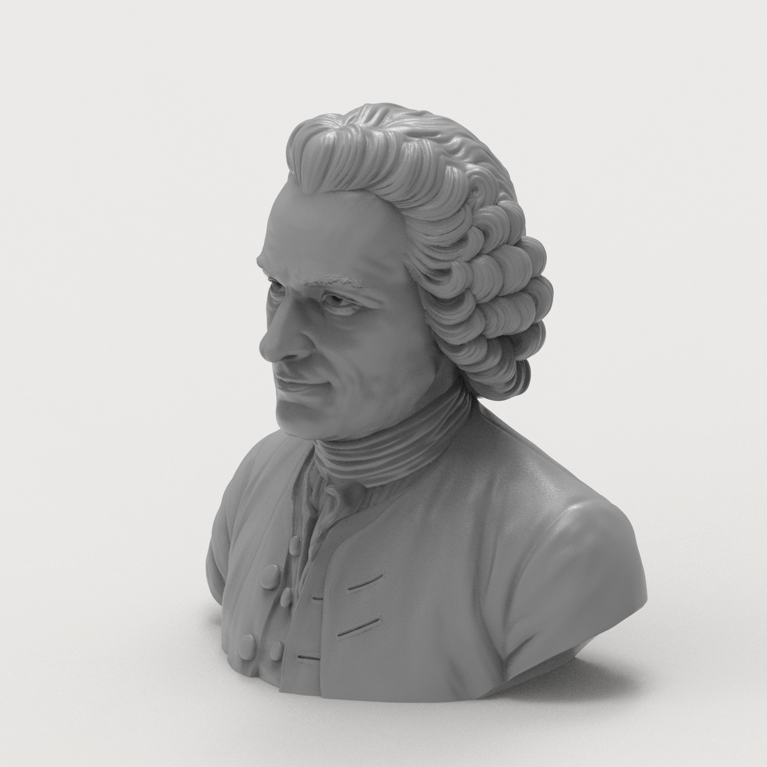 Jean-Jacques Rousseau Bust 3D Printable 3D Model