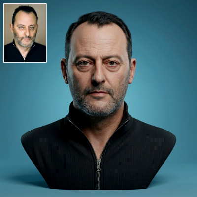 Jean Reno Zip Sweater 3D Printable Bust