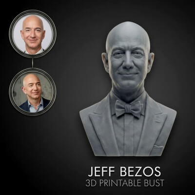 Jeff Bezos 3D Printable Bust