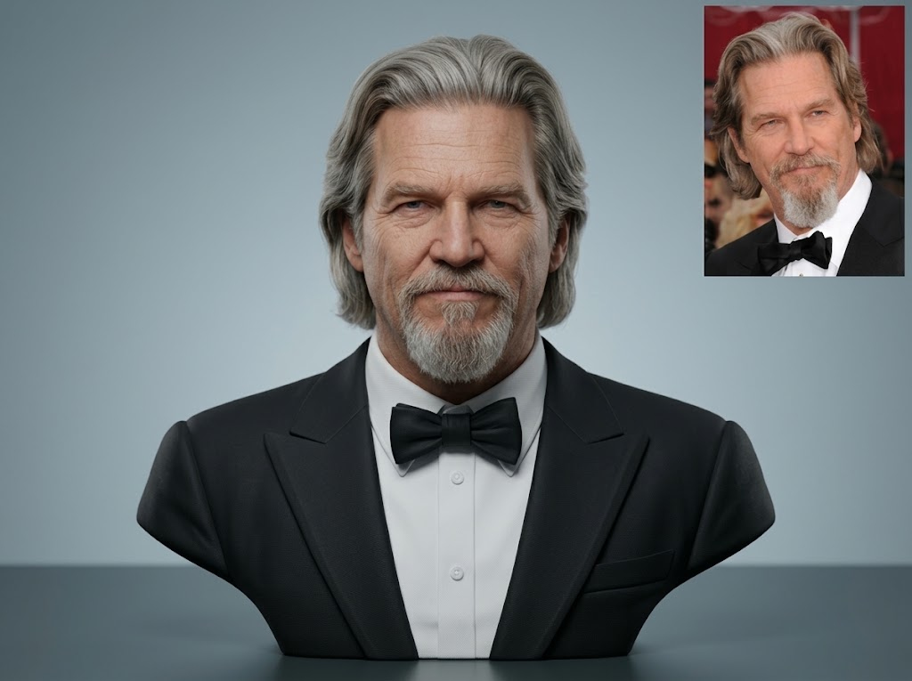 Jeff Bridges 3D Printable Bust 3D Model