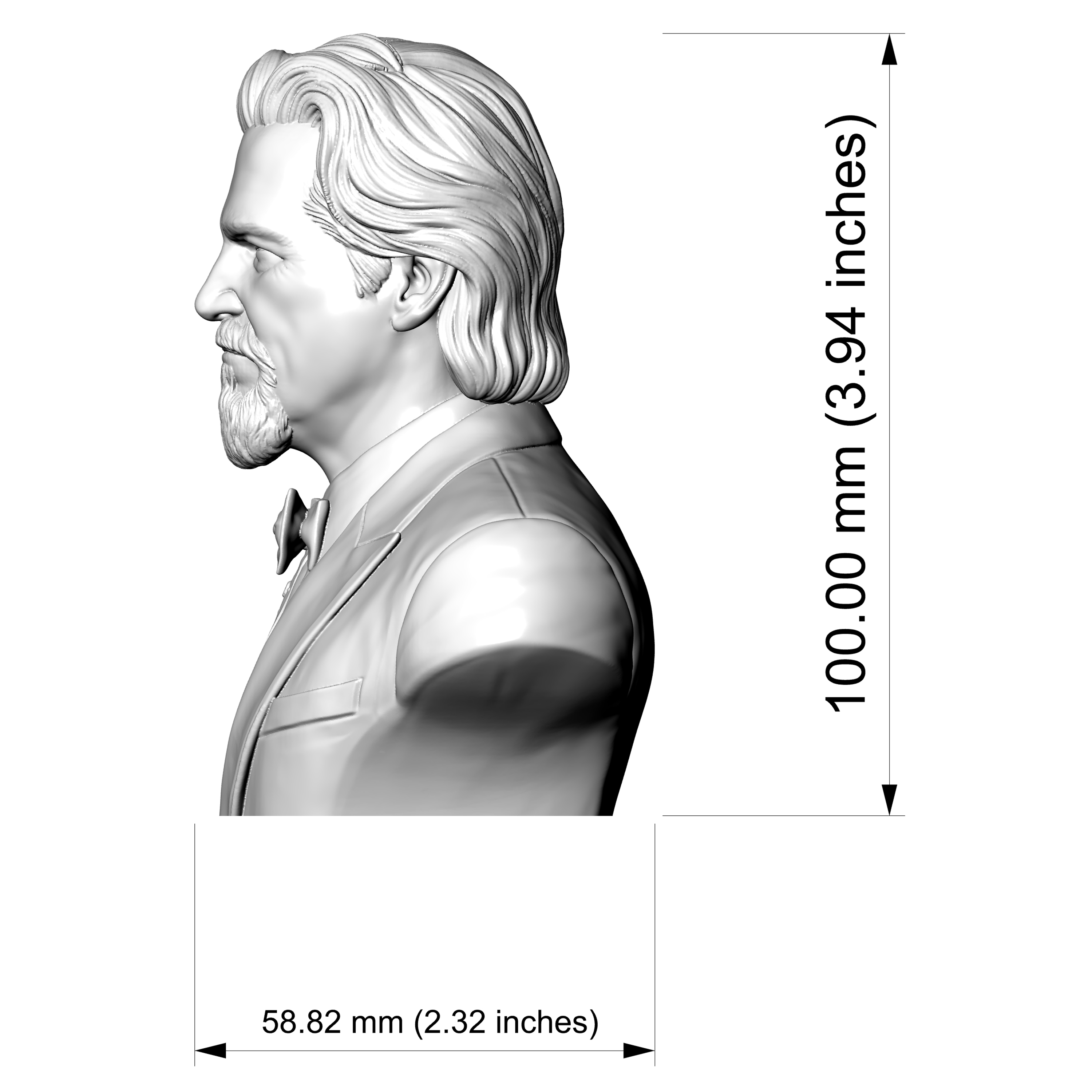 Jeff Bridges 3D Printable Bust 3D Model