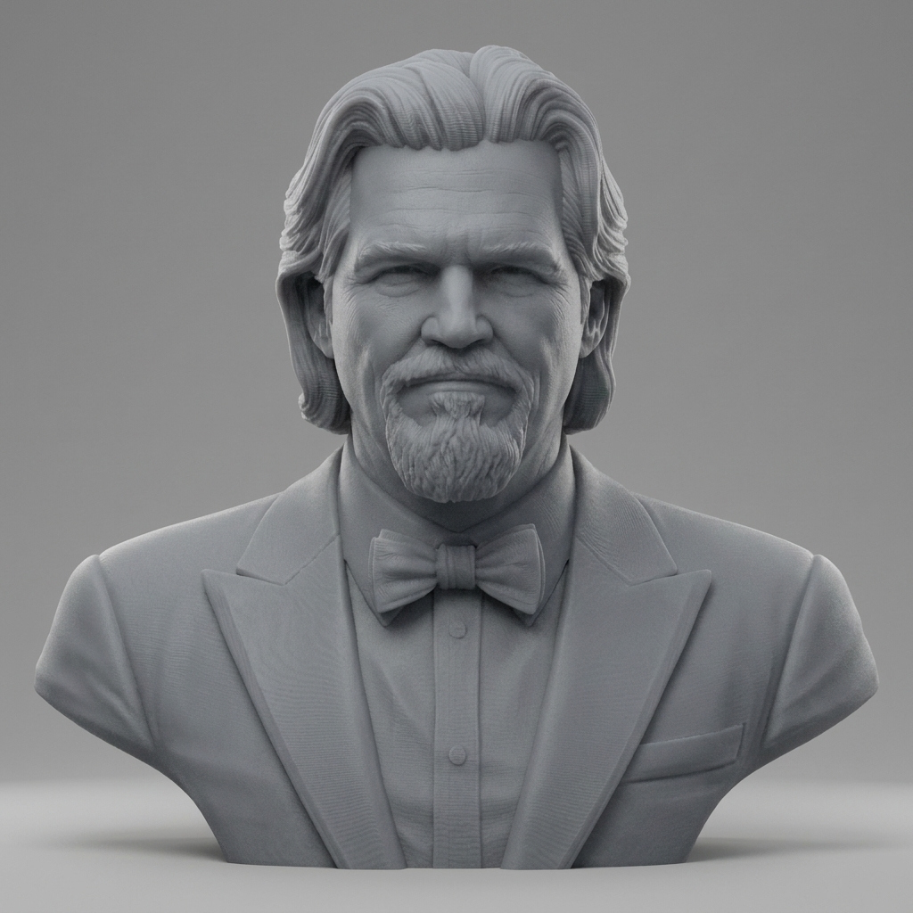 Jeff Bridges 3D Printable Bust 3D Model