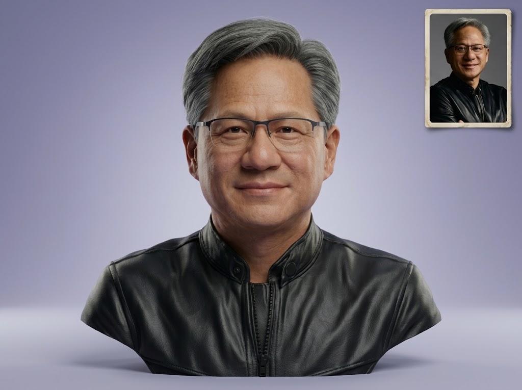 Jensen Huang Bust 3D Printable 3D Model