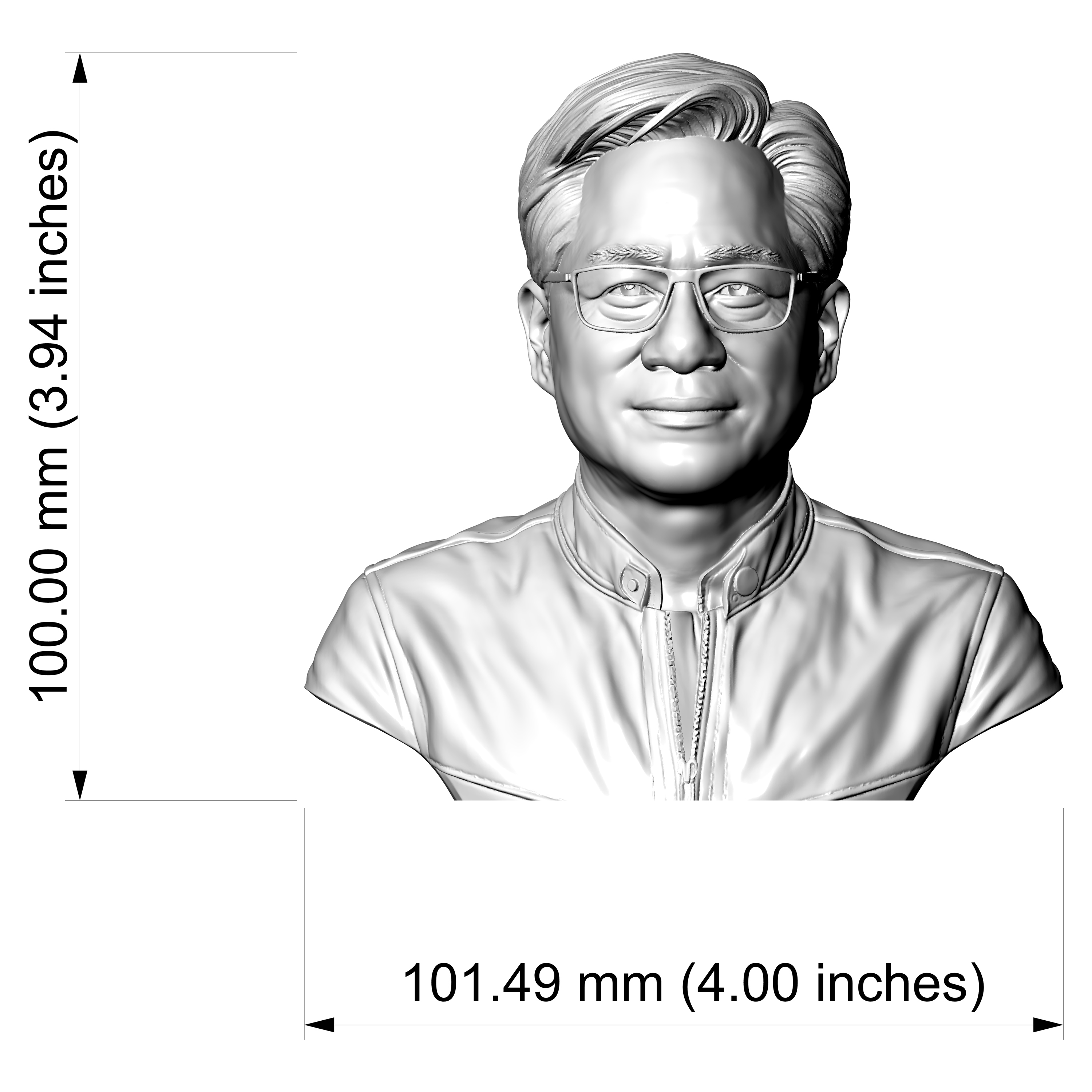 Jensen Huang Bust 3D Printable 3D Model
