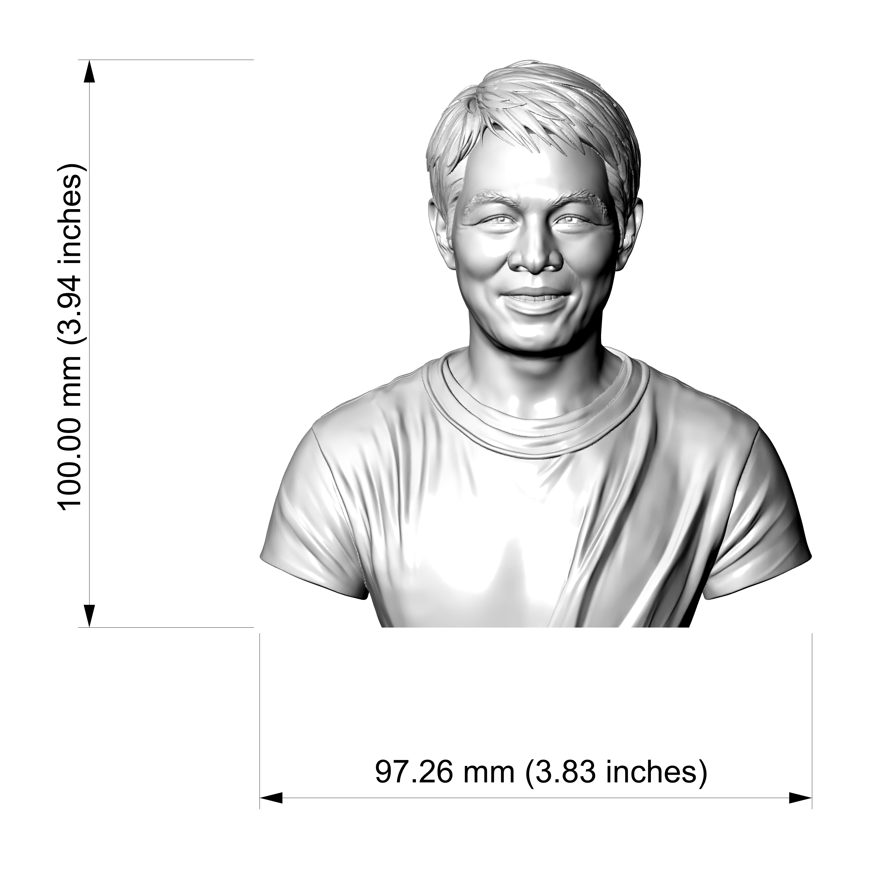 Jet Li Bust 3D Print Model 3D Model