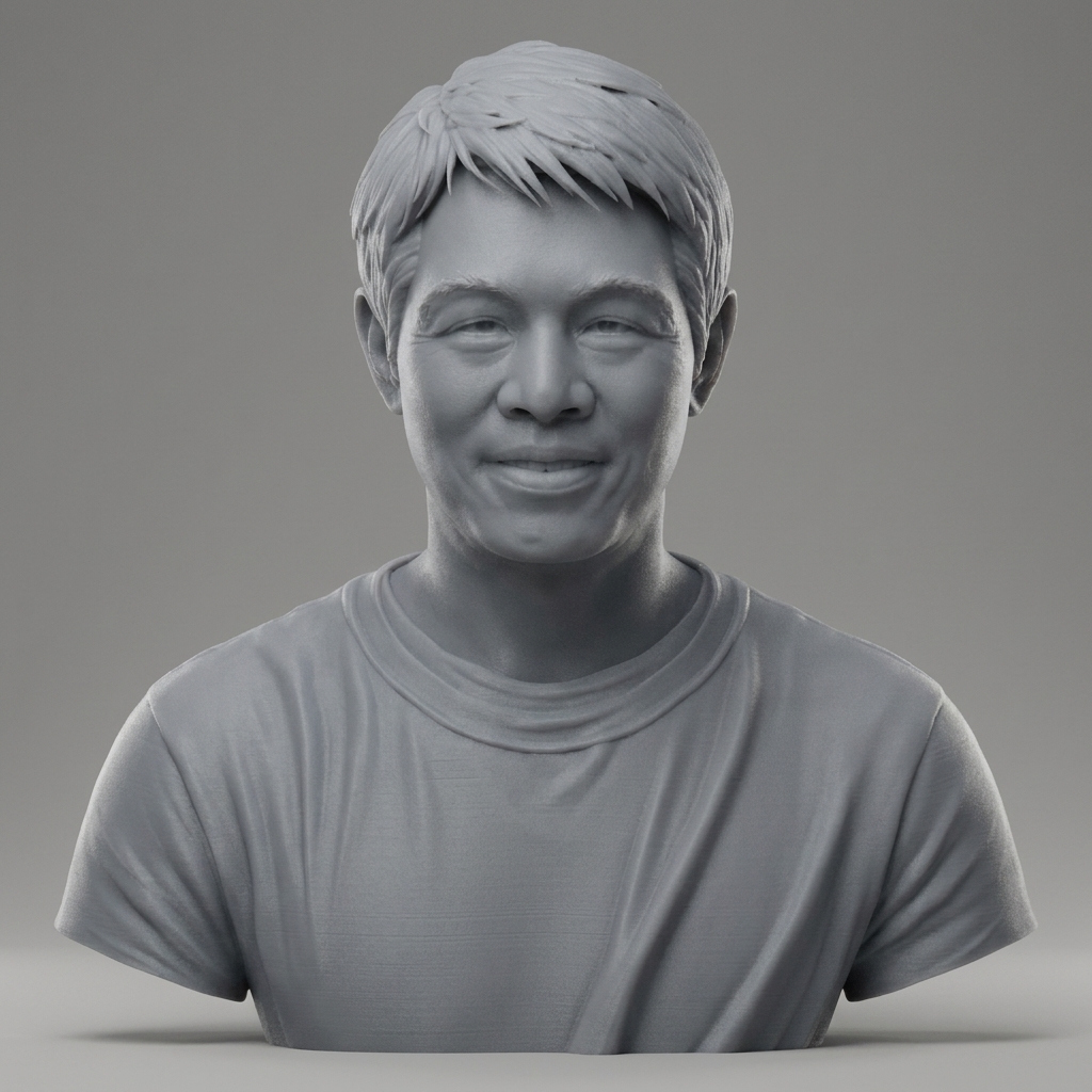Jet Li Bust 3D Print Model 3D Model