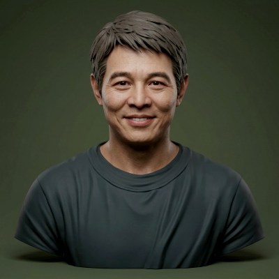 Jet Li Bust 3D Print Model