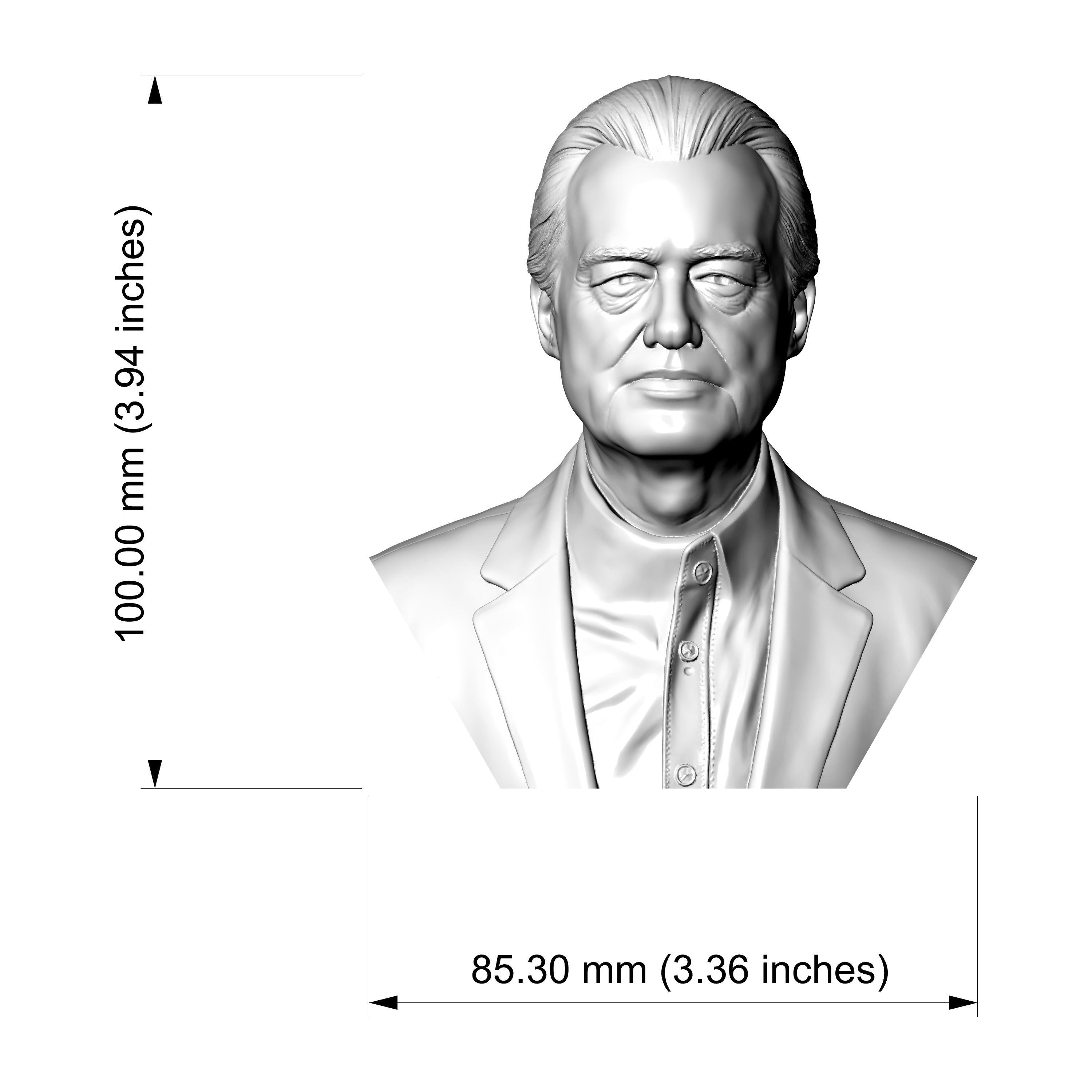 Jimmy Page 3D Printable Bust 3D Model