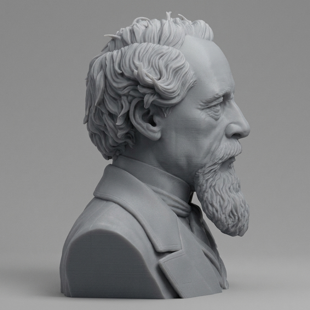 JMW Turner 3D Printable Bust 3D Model