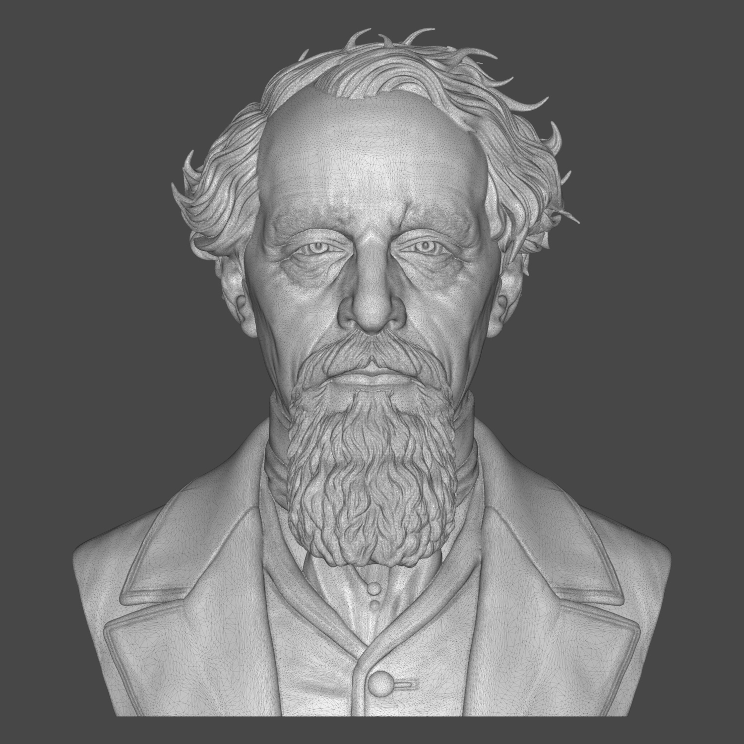 JMW Turner 3D Printable Bust 3D Model