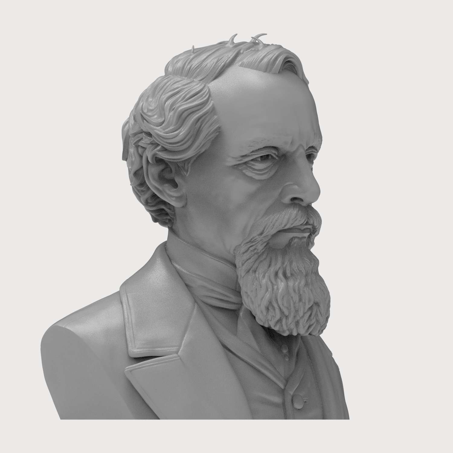 JMW Turner 3D Printable Bust 3D Model