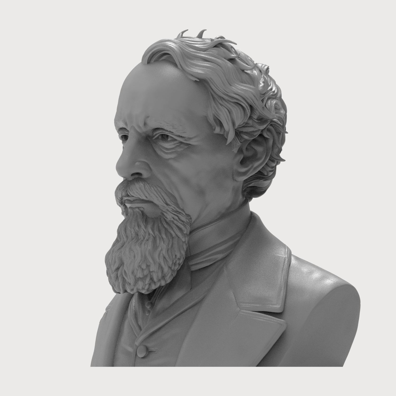 JMW Turner 3D Printable Bust 3D Model