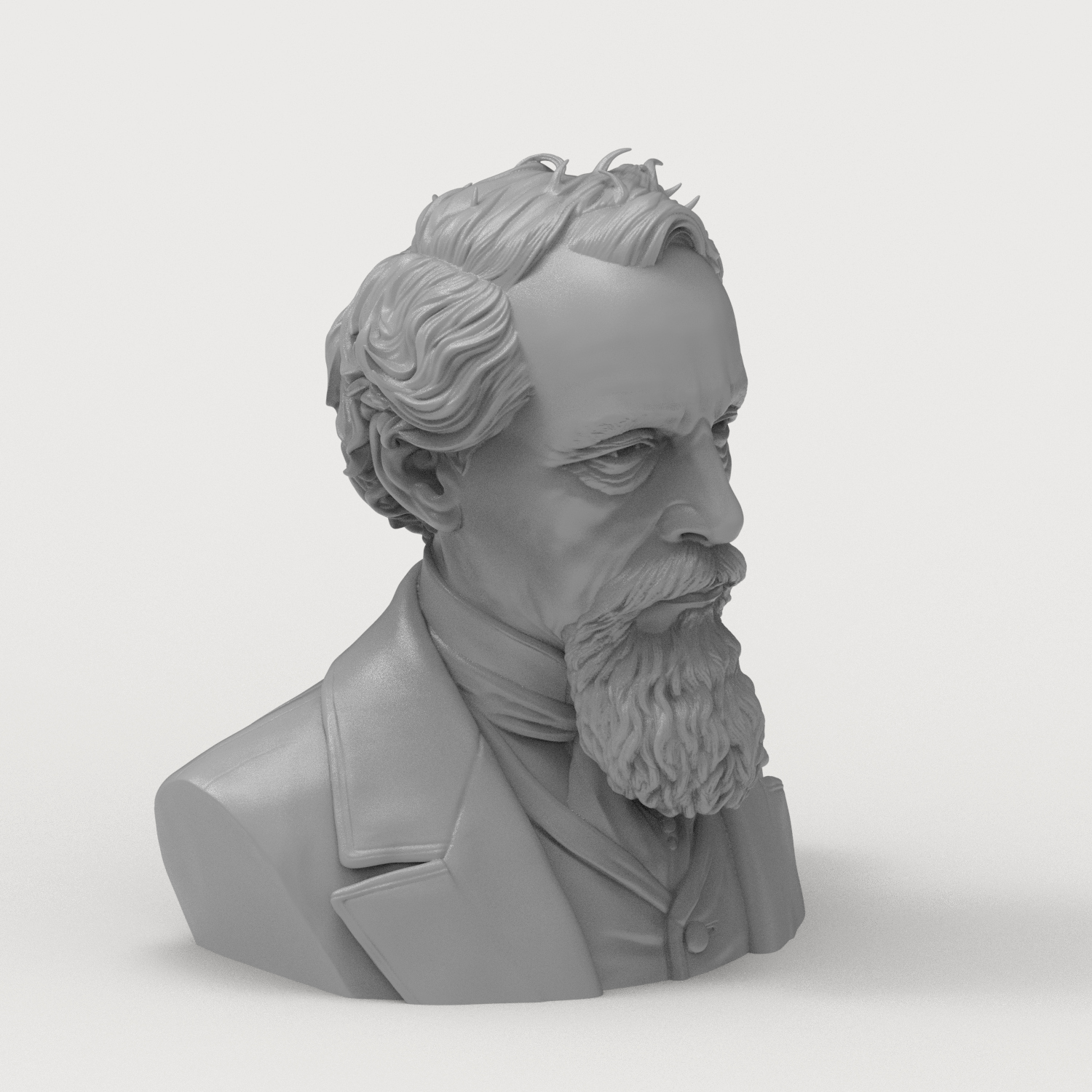 JMW Turner 3D Printable Bust 3D Model